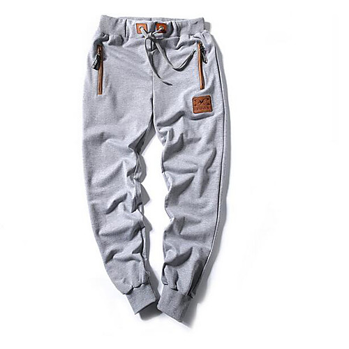 

Men's Active Streetwear Cotton Linen Daily Harem Sweatpants Pants Solid Colored Full Length Black Navy Blue Gray / Spring