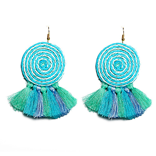 

Women's Drop Earrings Tassel Ladies Bohemian Fashion Boho African Earrings Jewelry Yellow / Pink / Light Blue For Party Masquerade