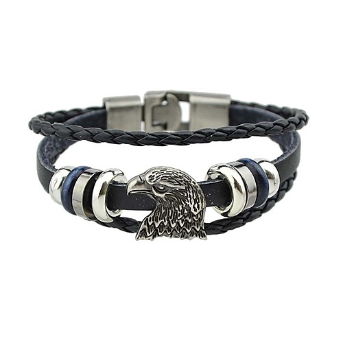 

Women's Men's Wrap Bracelet Leather Bracelet Stack Eagle Basic Vintage Leather Bracelet Jewelry Black / Brown For Street Date