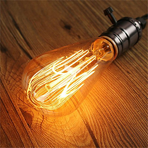 

1pc 60 W E26 / E27 ST64 Warm White 2200-2300 k Retro / Dimmable / Decorative Incandescent Vintage Edison Light Bulb 220-240 V