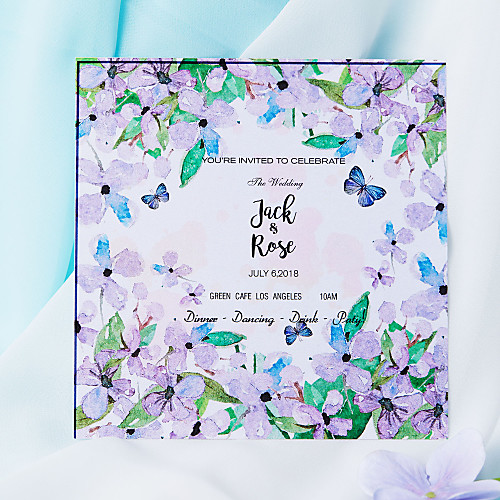

Flat Card Wedding Invitations 50-Pack / 20-Pack - Invitations Sets Artistic Style Pearl Paper