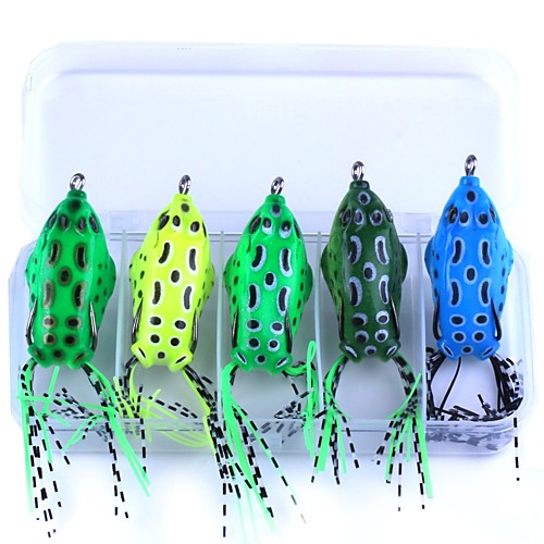

5 pcs Fishing Lures Soft Bait Frog Floating Bass Trout Pike Sea Fishing Fly Fishing Bait Casting / Ice Fishing / Spinning / Jigging Fishing / Freshwater Fishing / Carp Fishing