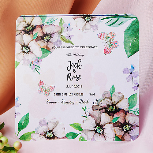 

Flat Card Wedding Invitations 50-Pack / 20-Pack - Invitations Sets Artistic Style Pearl Paper