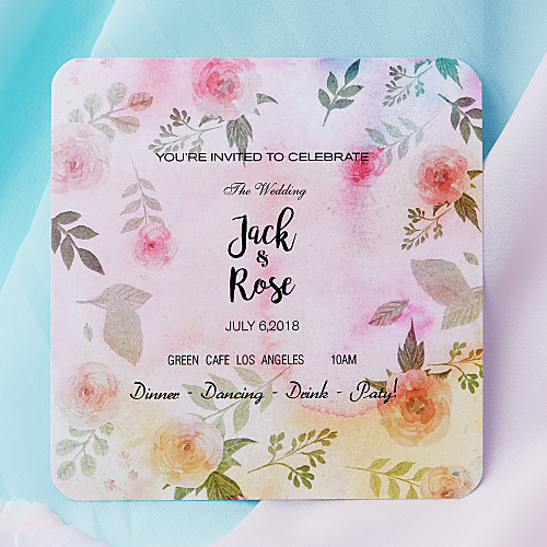 

Flat Card Wedding Invitations 50-Pack / 20-Pack - Invitations Sets Artistic Style Pearl Paper
