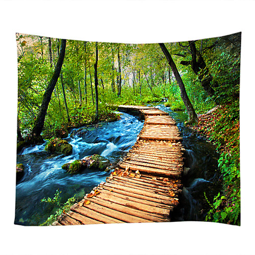 

Wall Tapestry Art Decor Blanket Curtain Picnic Tablecloth Hanging Home Bedroom Living Room Dorm Decoration Nature Landscape Forest Pathway River