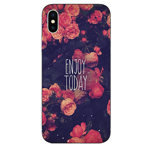 

Case For Apple iPhone X / iPhone 8 Plus / iPhone 8 Pattern Back Cover Word / Phrase / Flower Soft TPU