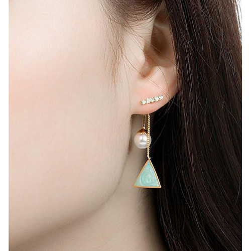 

Women's Pearl Drop Earrings Dangle Earrings Chandelier Aquarius Ladies Ethnic Bohemian Boho Imitation Pearl Earrings Jewelry Blue / Pink For Street Daily
