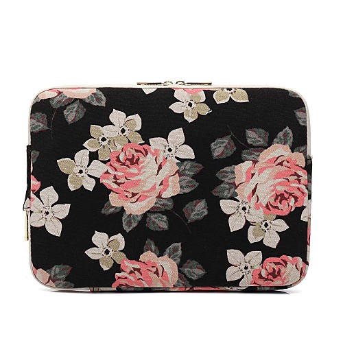 

11.6 13.3 14 15.6 Laptop Sleeves Canvas Floral Print for Macbook/Surface/HP/Dell/Samsung/Sony Etc