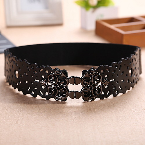 

Women's Wide Belt Leather Belt Solid Colored / Cut Out