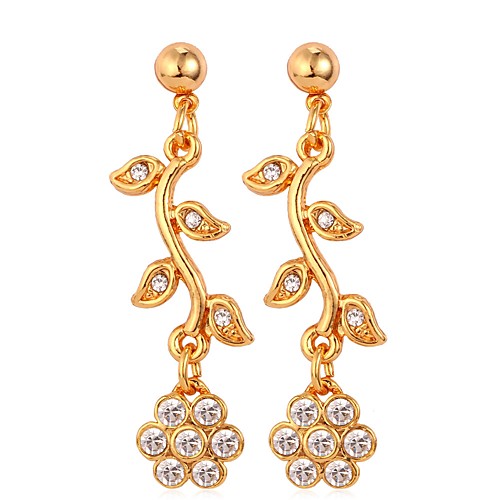 

Women's Drop Earrings Floral / Botanicals Flower Ladies Simple Fashion Gold Plated Earrings Jewelry Gold / Silver For Daily Date