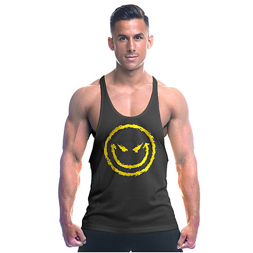

Men's Tank Top Graphic Print Sleeveless Daily Tops Active White Black Blue