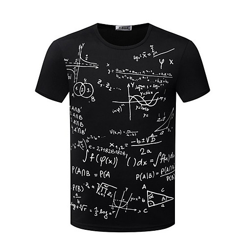 

Men's T shirt Graphic Letter Print Short Sleeve Daily Tops Cotton Active White Black