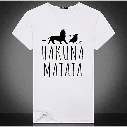 

Men's T shirt Graphic Letter Plus Size Print Short Sleeve Daily Tops Basic White