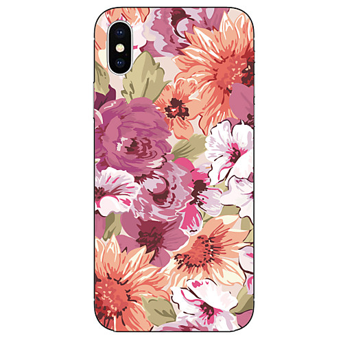 

Case For Apple iPhone X / iPhone 8 Plus / iPhone 8 Pattern Back Cover Flower Soft TPU