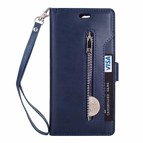 

Phone Case For Huawei Full Body Case Leather Wallet Card Mate 10 Mate 10 pro Mate 10 lite Wallet Card Holder with Stand Solid Color Hard PU Leather