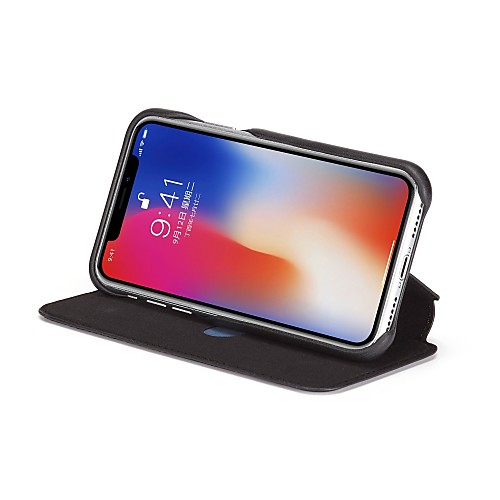 

Phone Case For Apple Full Body Case Flip iPhone X iPhone 8 Plus iPhone 8 iPhone 7 Plus iPhone 7 iPhone 6s Plus iPhone 6s iPhone 6 Plus iPhone 6 Card Holder Shockproof Flip Solid Color Hard Genuine