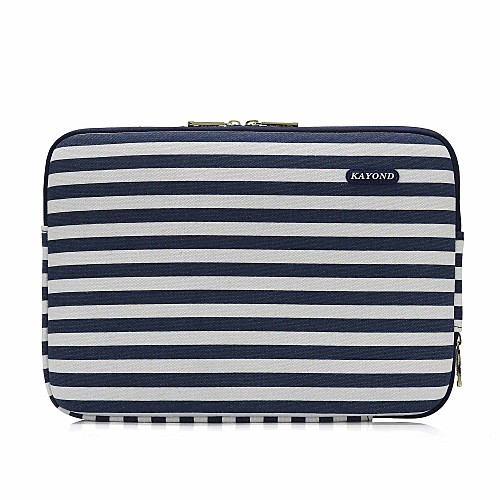 

11.6 13.3 14 15.6 Navy Blue Wave Pattern Canvas Laptop Sleeves for Macbook/Surface/HP/Dell/Samsung/Sony Etc