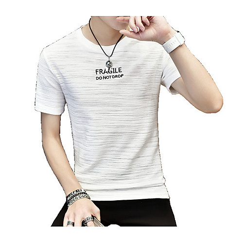 

Men's T shirt Letter Pure Color Print Short Sleeve Daily Tops Streetwear White Blue Yellow