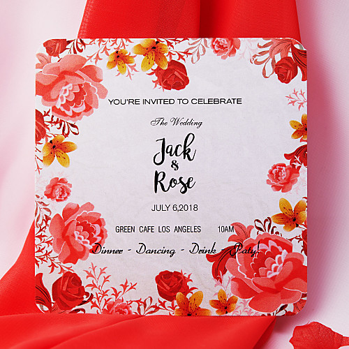 

Flat Card Wedding Invitations 50-Pack / 20-Pack - Invitations Sets Artistic Style Pearl Paper