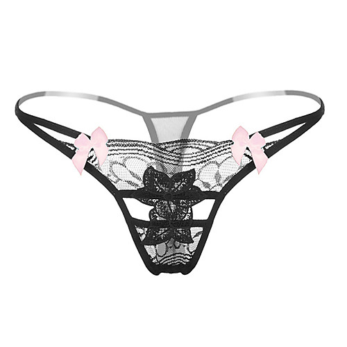 

Women's Normal Lace Jacquard Ultra Sexy Panty High Elasticity Low Rise Sexy 1box Black One-Size