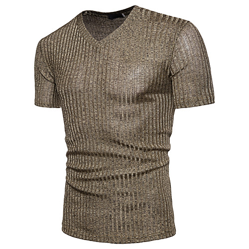 

Men's T shirt Graphic Solid Colored Sequins Short Sleeve Daily Tops Cotton Basic Black Red Gold