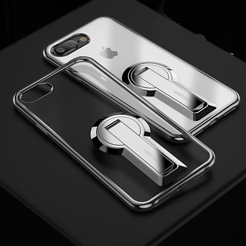 

Phone Case For Apple Back Cover iPhone 8 Plus iPhone 8 Shockproof with Stand Solid Color Soft TPU