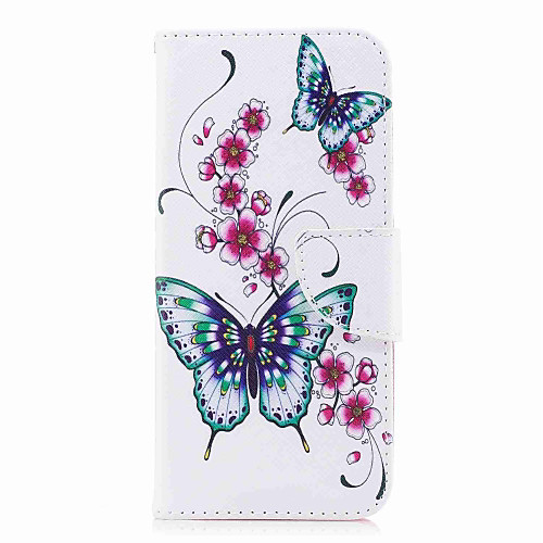 

Case For Samsung Galaxy A3(2017) / A5(2017) / A8 2018 Wallet / Card Holder / with Stand Full Body Cases Butterfly Hard PU Leather