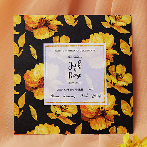 

Flat Card Wedding Invitations 50-Pack / 20-Pack - Invitations Sets Artistic Style Pearl Paper