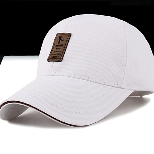 

Unisex Baseball Cap Cotton Print Fall Spring White