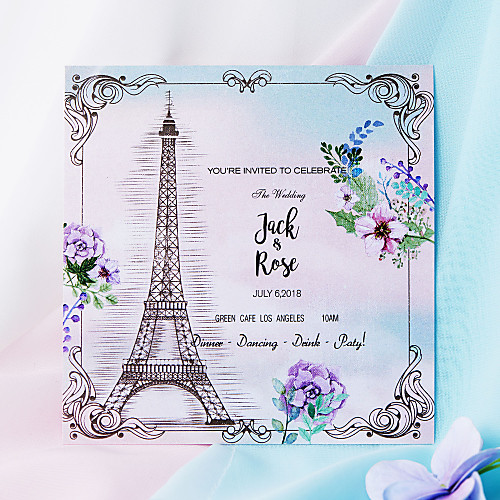 

Flat Card Wedding Invitations 50-Pack / 20-Pack - Invitations Sets Artistic Style Pearl Paper