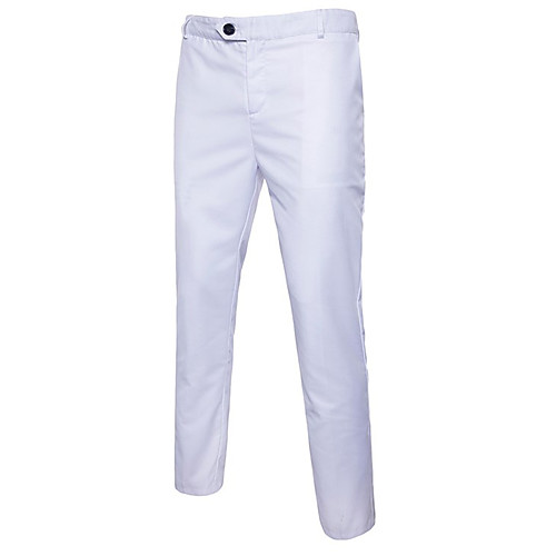 

Men's Basic Plus Size Slim Daily Work Dress Pants Pants Solid Colored Full Length White Black
