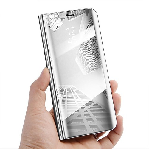 

Phone Case For Samsung Galaxy Full Body Case Leather Flip Note 8 Note 5 with Stand Mirror Flip Solid Color Hard PU Leather