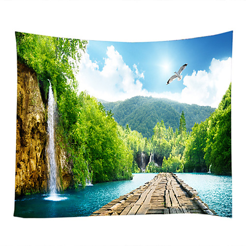 

Wall Tapestry Art Decor Blanket Curtain Picnic Tablecloth Hanging Home Bedroom Living Room Dorm Decoration Nature Landscape River Waterfall Mountain