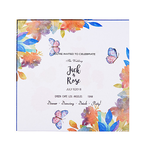 

Flat Card Wedding Invitations 50-Pack / 20-Pack - Invitations Sets Artistic Style Pearl Paper