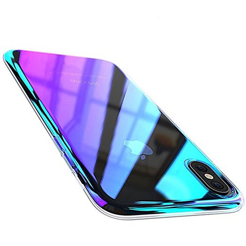 

Gradient Case For Apple iPhone X Purple Gradient Color Case Clear Mobile Phone Case Plating Back Cover Color Gradient Hard PC Case for iPhone 8 Plus / iPhone 8