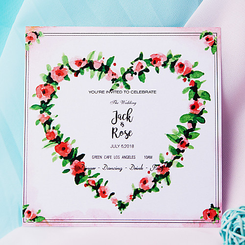 

Flat Card Wedding Invitations 50-Pack / 20-Pack - Invitations Sets Artistic Style Pearl Paper