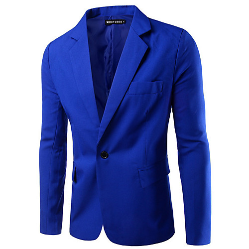 

Men's Blazer Work Solid Colored Slim Polyester Men's Suit Wine / Army Green / Khaki - Notch lapel collar / Spring / Long Sleeve / Business Casual