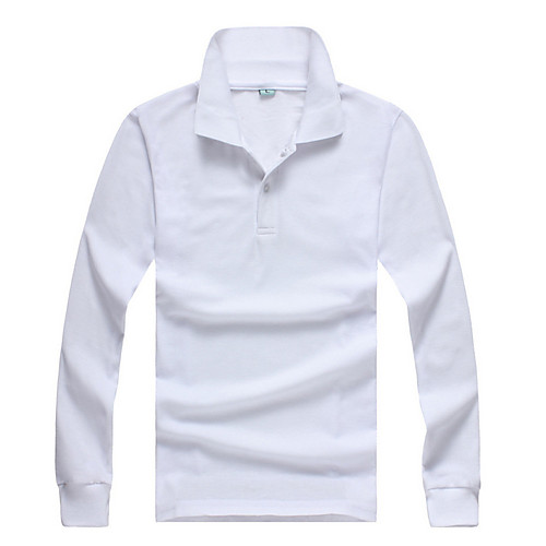 

Men's Solid Colored Polo Daily Shirt Collar White / Black / Blue / Red / Yellow / Fuchsia / Orange / Green / Long Sleeve