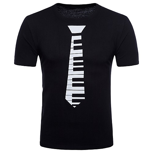

Men's T shirt Short Sleeve Going out Tops Cotton Streetwear Punk & Gothic Black