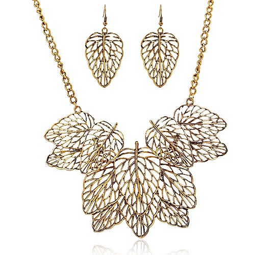 

Women's Drop Earrings Pendant Necklace Leaf Ladies Oversized Earrings Jewelry Gold For Gift Daily