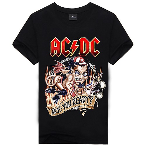 

Men's T shirt Graphic Letter Print Short Sleeve Daily Tops Black