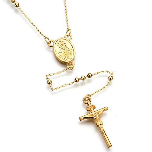 

Men's Women's Y Necklace Cross Fashion Alloy Gold Necklace Jewelry For Daily