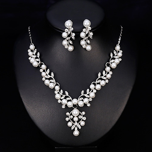 

Women's Bridal Jewelry Sets Sweet Fashion Earrings Jewelry Silver For Wedding Party