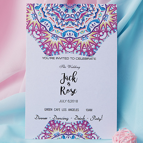 

Flat Card Wedding Invitations 50-Pack / 20-Pack - Invitations Sets Artistic Style Pearl Paper
