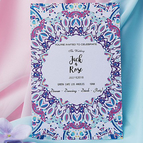 

Flat Card Wedding Invitations 50-Pack / 20-Pack - Invitations Sets Artistic Style Pearl Paper