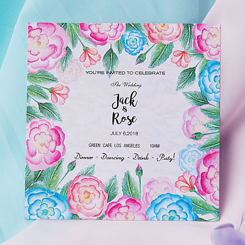 

Flat Card Wedding Invitations 50-Pack / 20-Pack - Invitations Sets Artistic Style Pearl Paper