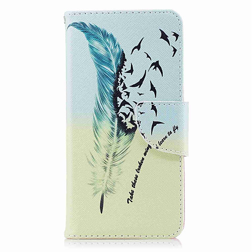 

Case For Huawei P10 Plus / P10 Lite / P10 Wallet / Card Holder / with Stand Full Body Cases Feathers Hard PU Leather