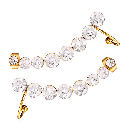 

Women's Stud Earrings cuff Ladies Simple Gold Plated Earrings Jewelry Gold / Silver For Evening Party Date