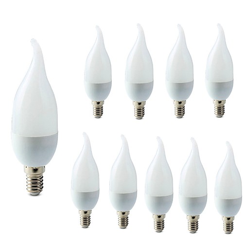 

10pcs 2W 200lm E14 LED Candle Lights C35L 10 LED Beads SMD 2835 Decorative Warm White Cold White 220-240V