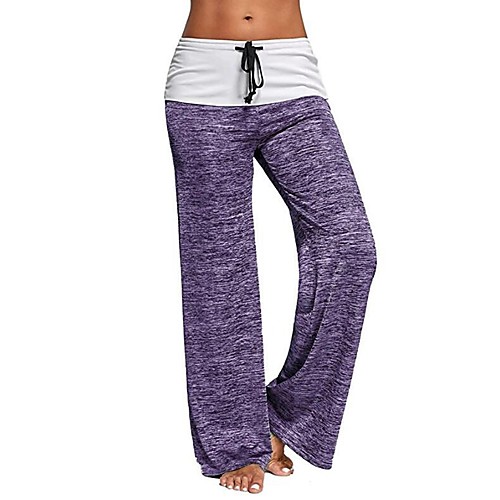 

Women's Yoga Pants Drawstring Pants / Trousers Breathable Quick Dry Violet Black Blue Cotton Zumba Fitness Gym Workout Winter Sports Activewear Micro-elastic